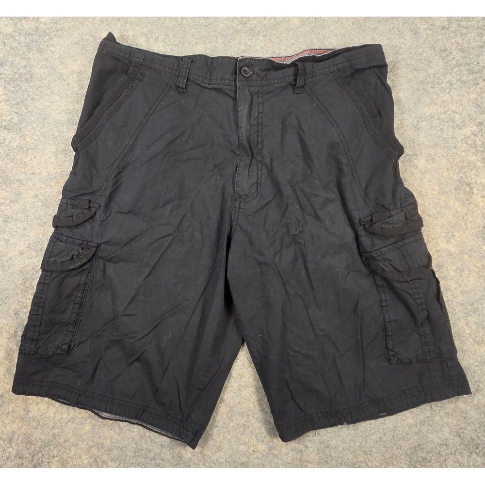 Airwalk Mens Black Cargo Shorts Size 34 Cotton Stretch Utility Skate Casual